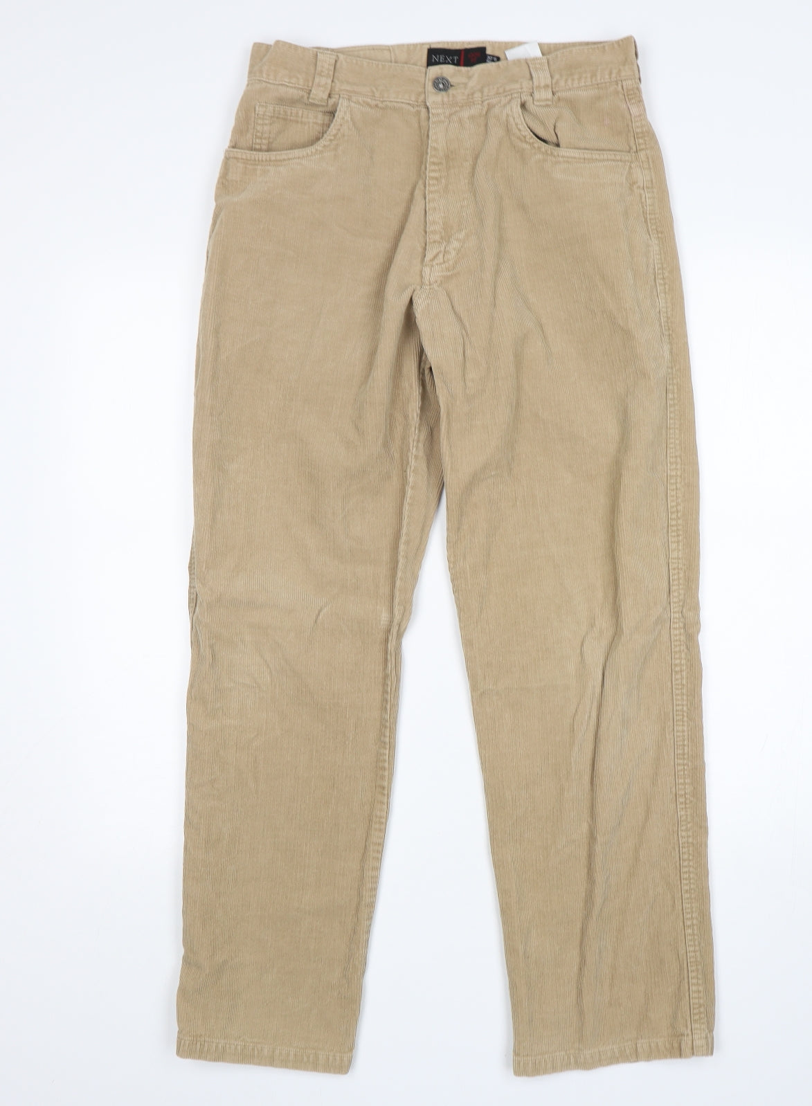 NEXT Mens Beige  Cotton Straight Jeans Size 30 L30 in Relaxed