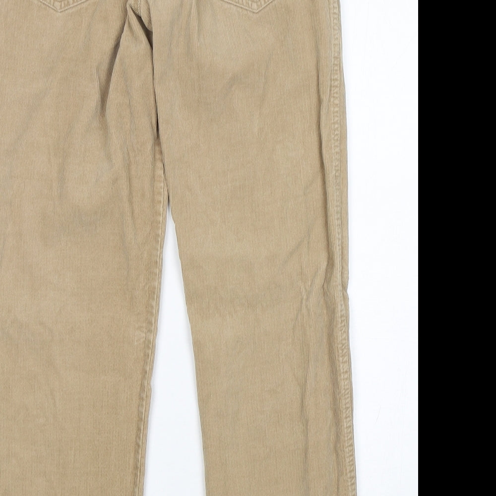 NEXT Mens Beige  Cotton Straight Jeans Size 30 L30 in Relaxed