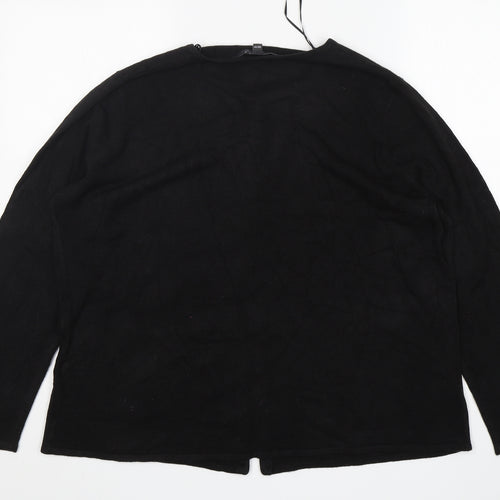 Bonmarché Womens Black Round Neck  Acrylic Cardigan Jumper Size 20
