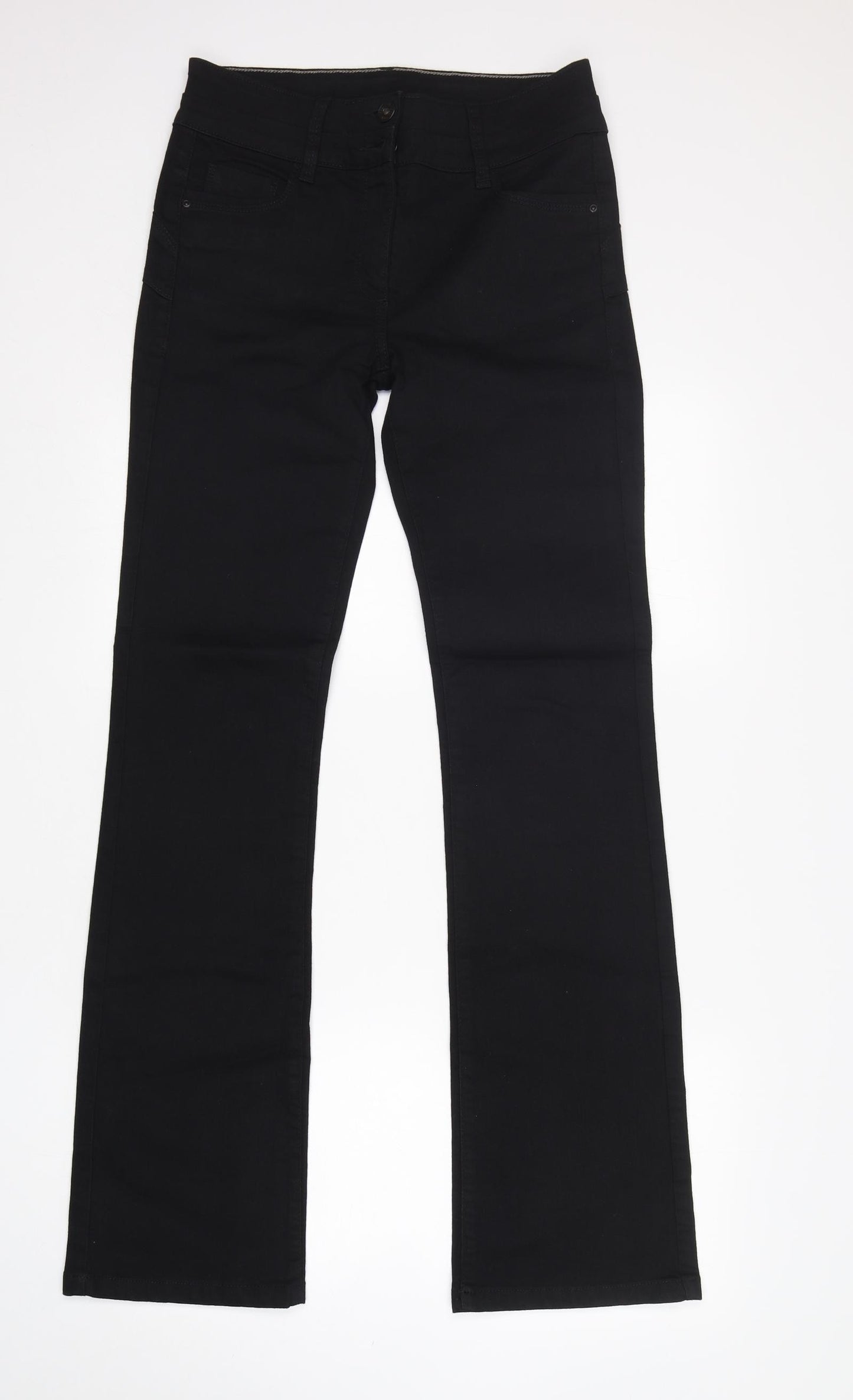 NEXT Womens Black  Cotton Bootcut Jeans Size 10 L34 in Regular