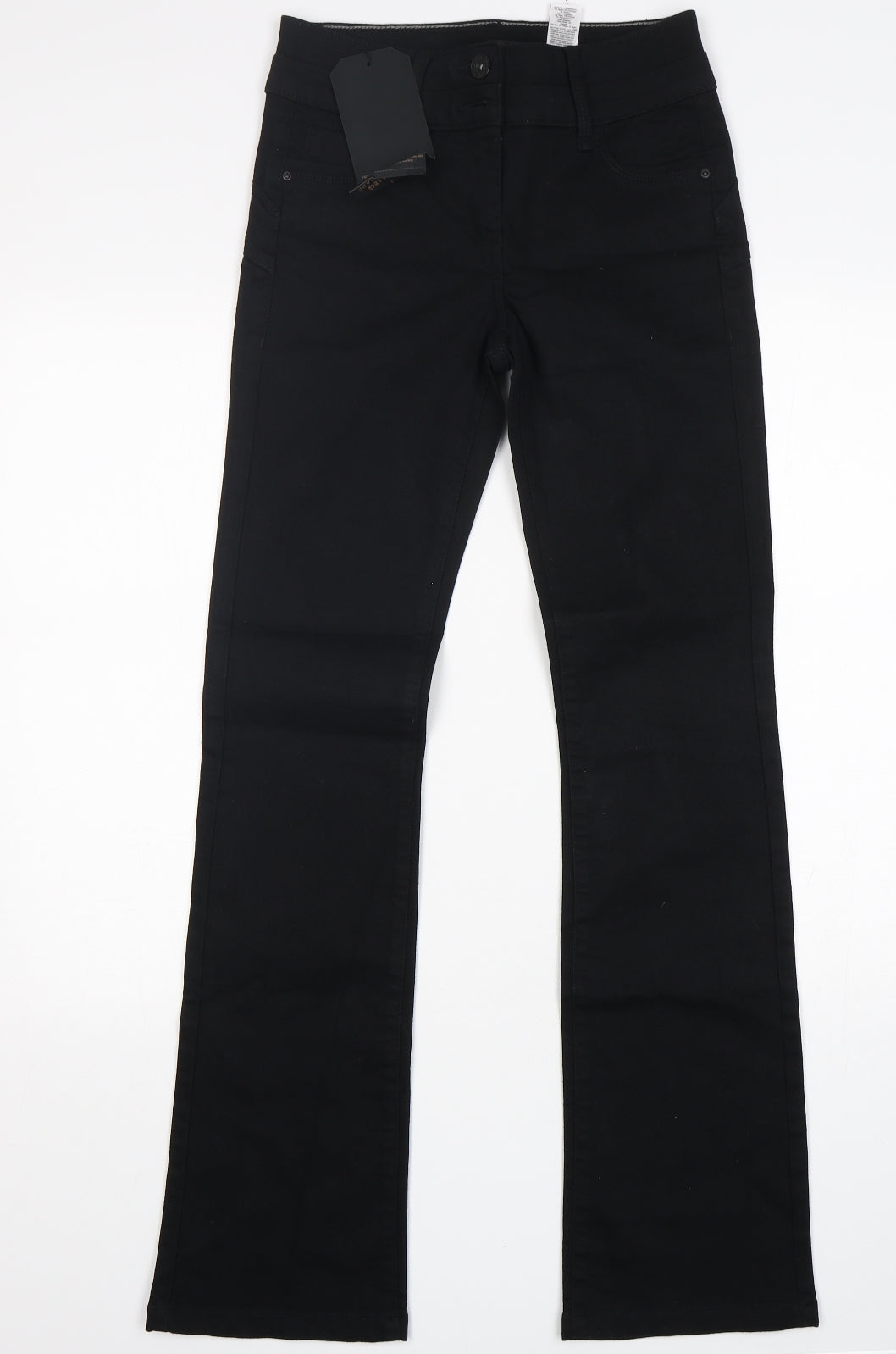 NEXT Womens Black  Cotton Bootcut Jeans Size 8 L32 in Regular