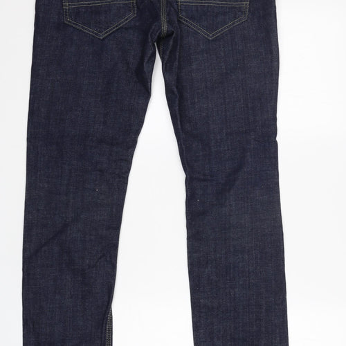 Bench Mens Blue  Cotton Skinny Jeans Size 32 L34 in Regular