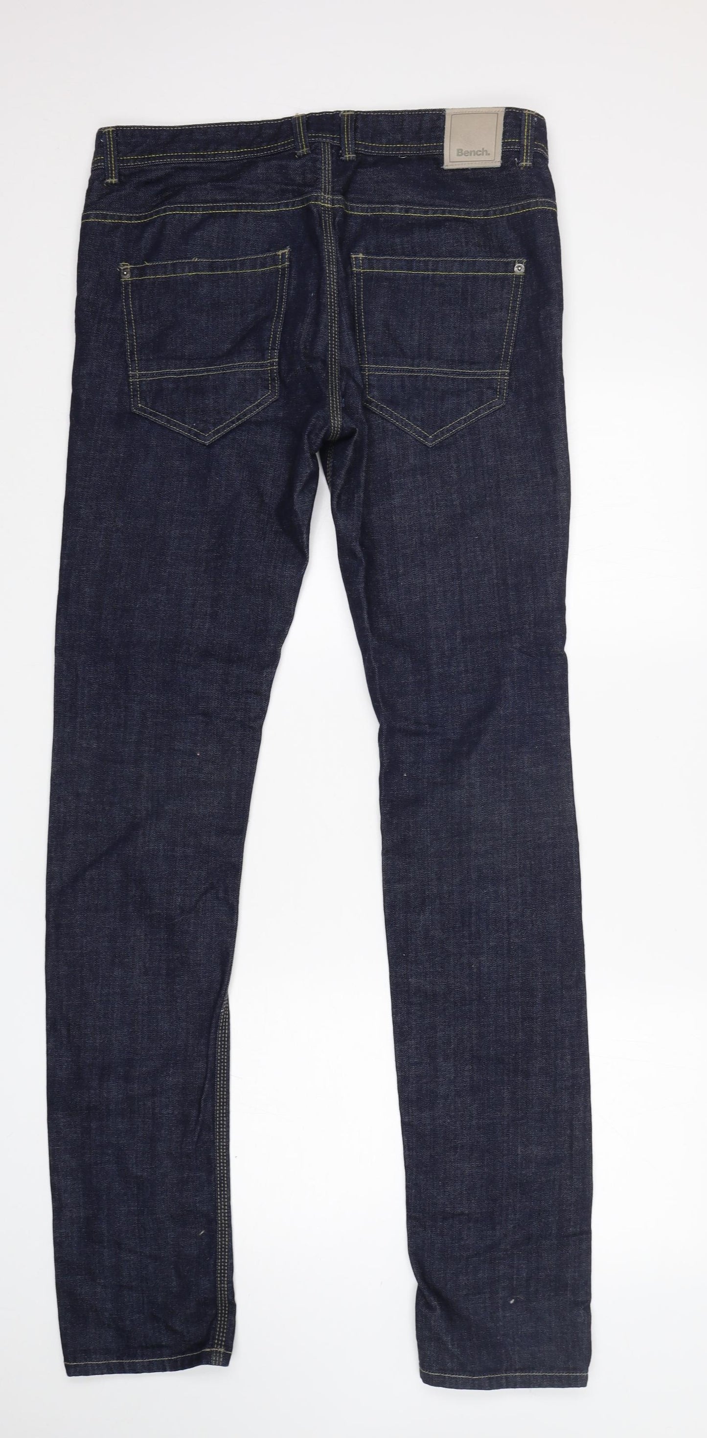 Bench Mens Blue  Cotton Skinny Jeans Size 32 L34 in Regular