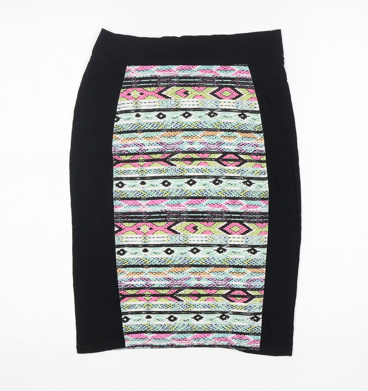 Damned Delux Womens Multicoloured Argyle/Diamond Viscose Straight & Pencil Skirt Size 10