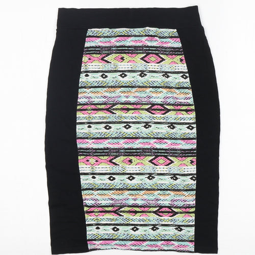 Damned Delux Womens Multicoloured Argyle/Diamond Viscose Straight & Pencil Skirt Size 10
