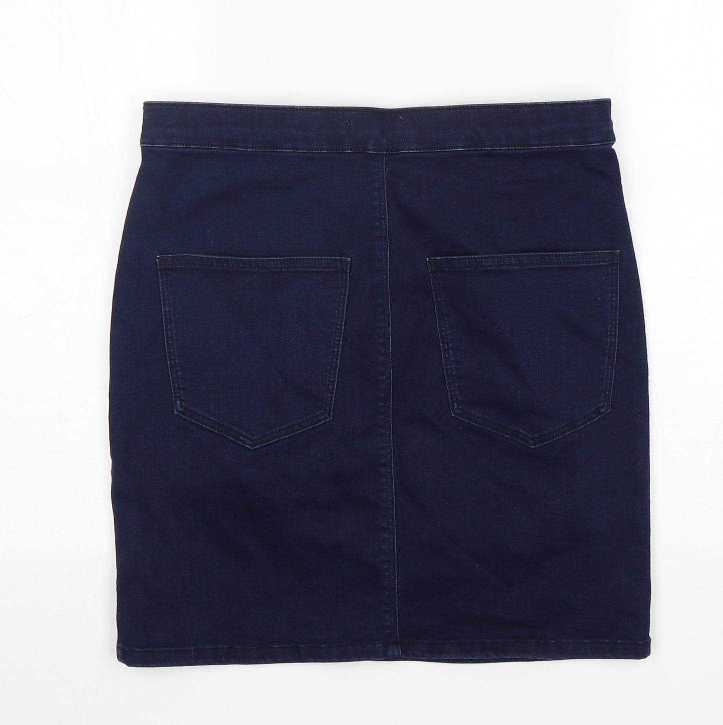 Topshop Womens Blue  Cotton Mini Skirt Size 16
