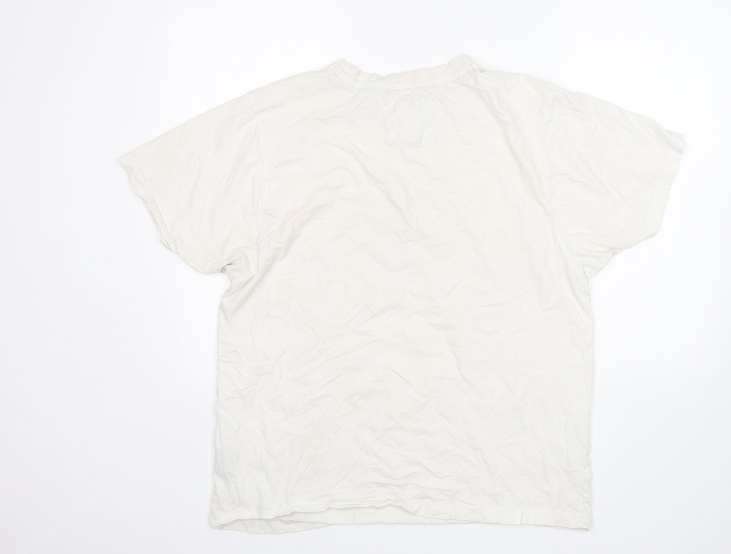 TOG 24 Mens White  Cotton  T-Shirt Size 2XL Round Neck