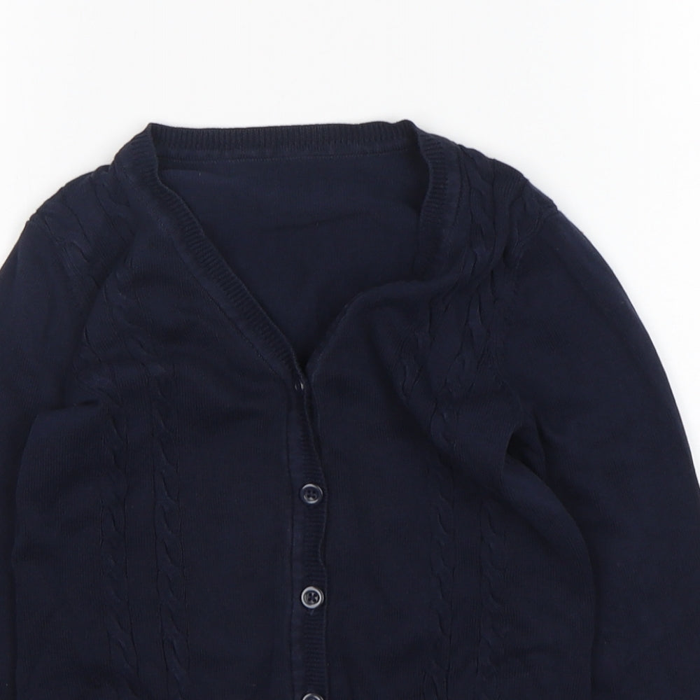 George Girls Blue V-Neck  Cotton Cardigan Jumper Size 8-9 Years