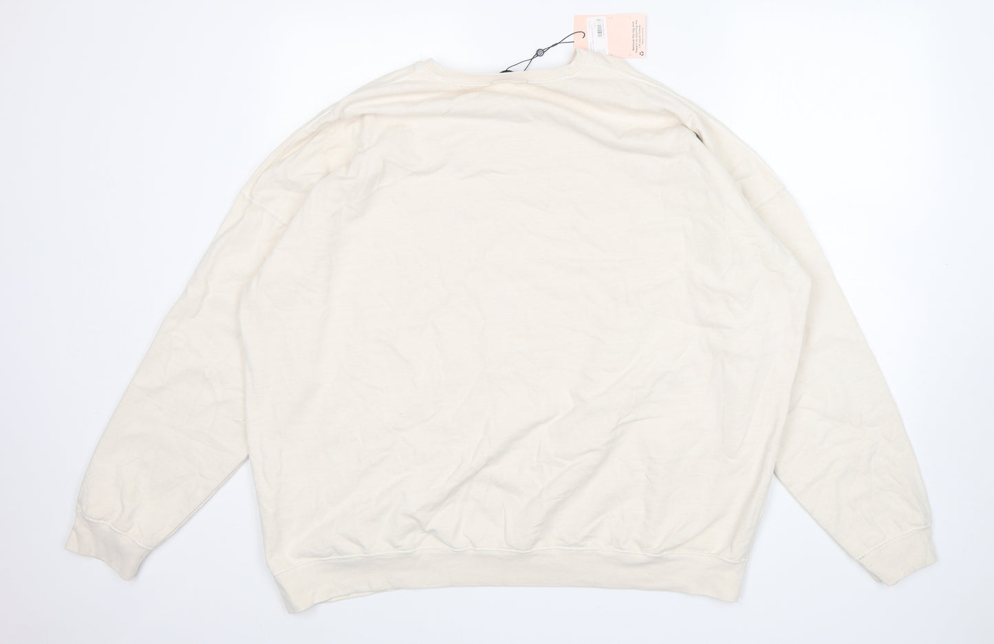 Missguided Womens Beige  Cotton Pullover Sweatshirt Size 16