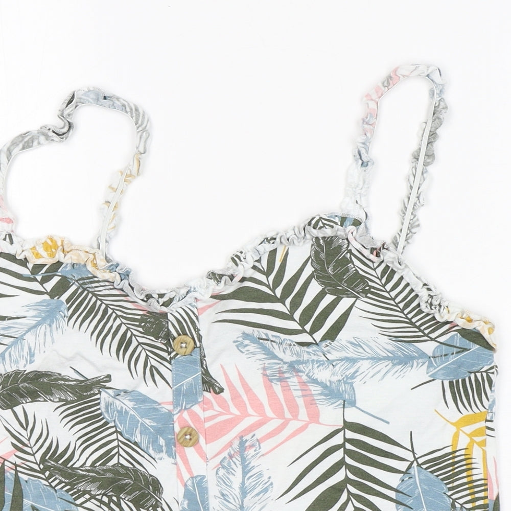 Dorothy Perkins Womens Multicoloured Floral Viscose Basic Tank Size 14 V-Neck