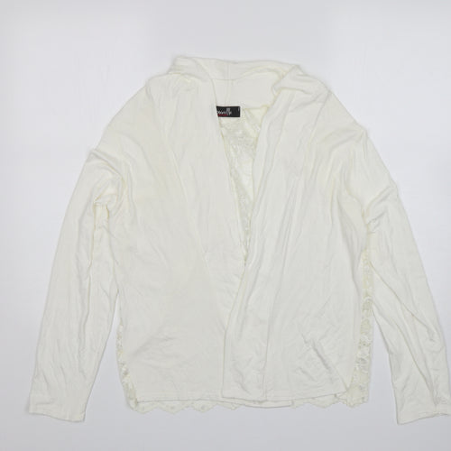 Nouvelle Womens Ivory V-Neck  Viscose Cardigan Jumper Size 14