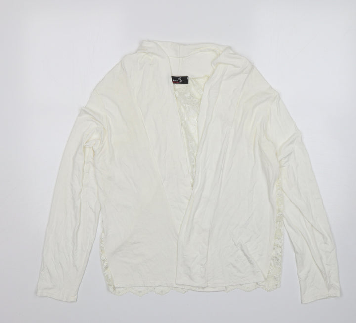 Nouvelle Womens Ivory V-Neck Viscose Cardigan Jumper Size 14