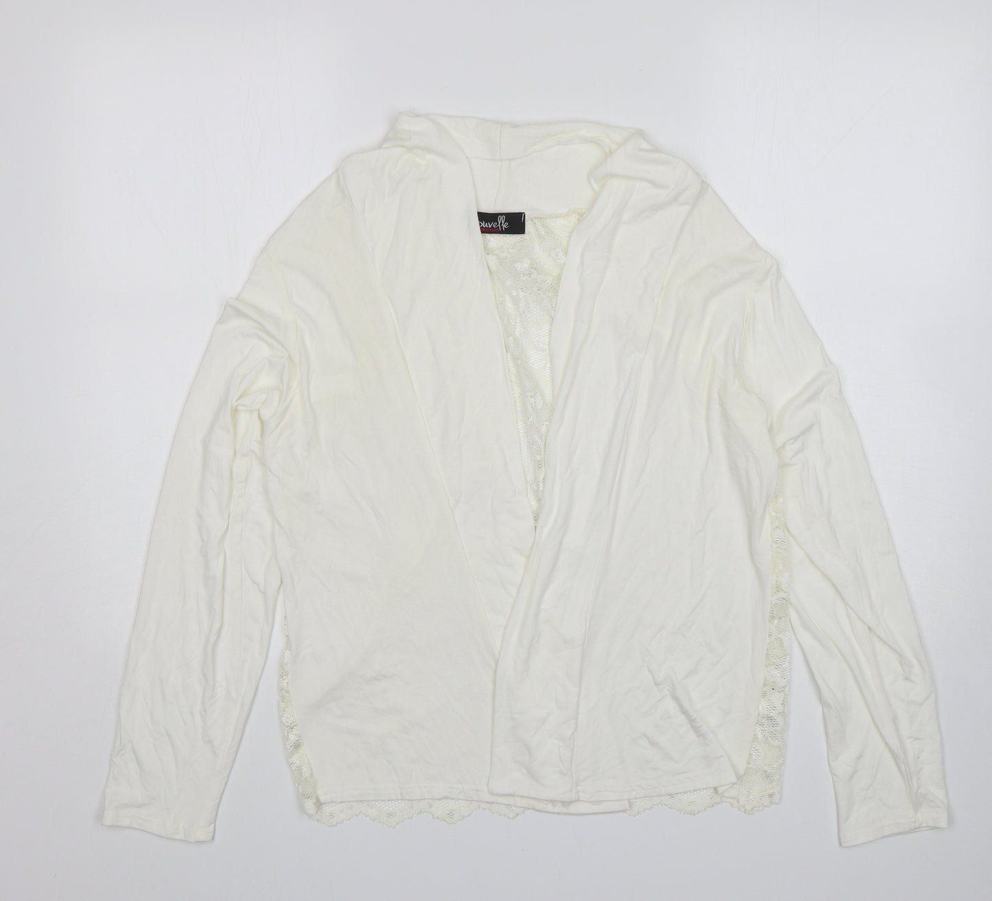 Nouvelle Womens Ivory V-Neck  Viscose Cardigan Jumper Size 14