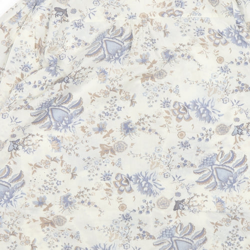 Preworn Womens Multicoloured Floral Cotton Basic Button-Up Size 18 V-Neck