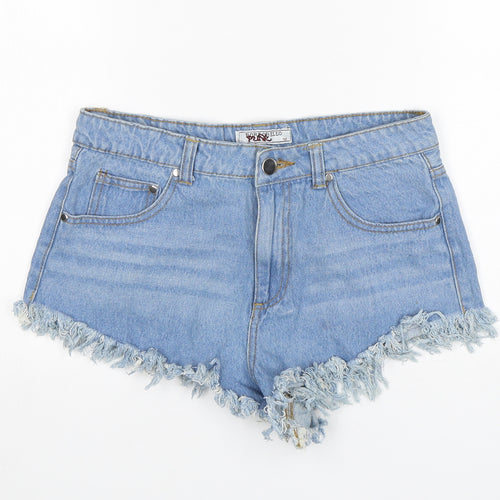 Portobello punk Womens Blue  Cotton Cut-Off Shorts Size 12 L3 in Regular