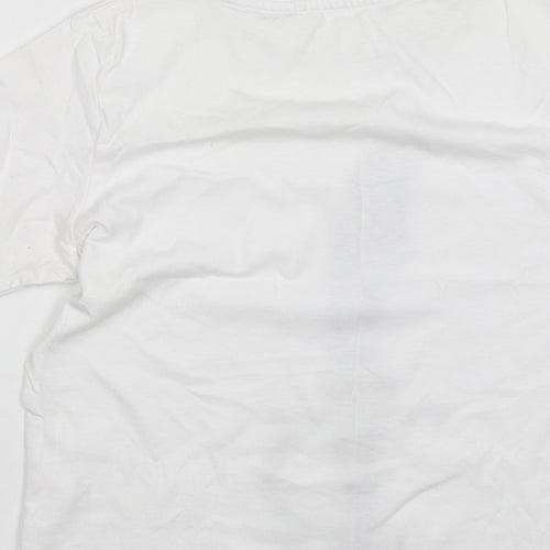 TU Boys White  Cotton Basic T-Shirt Size 8 Years Round Neck