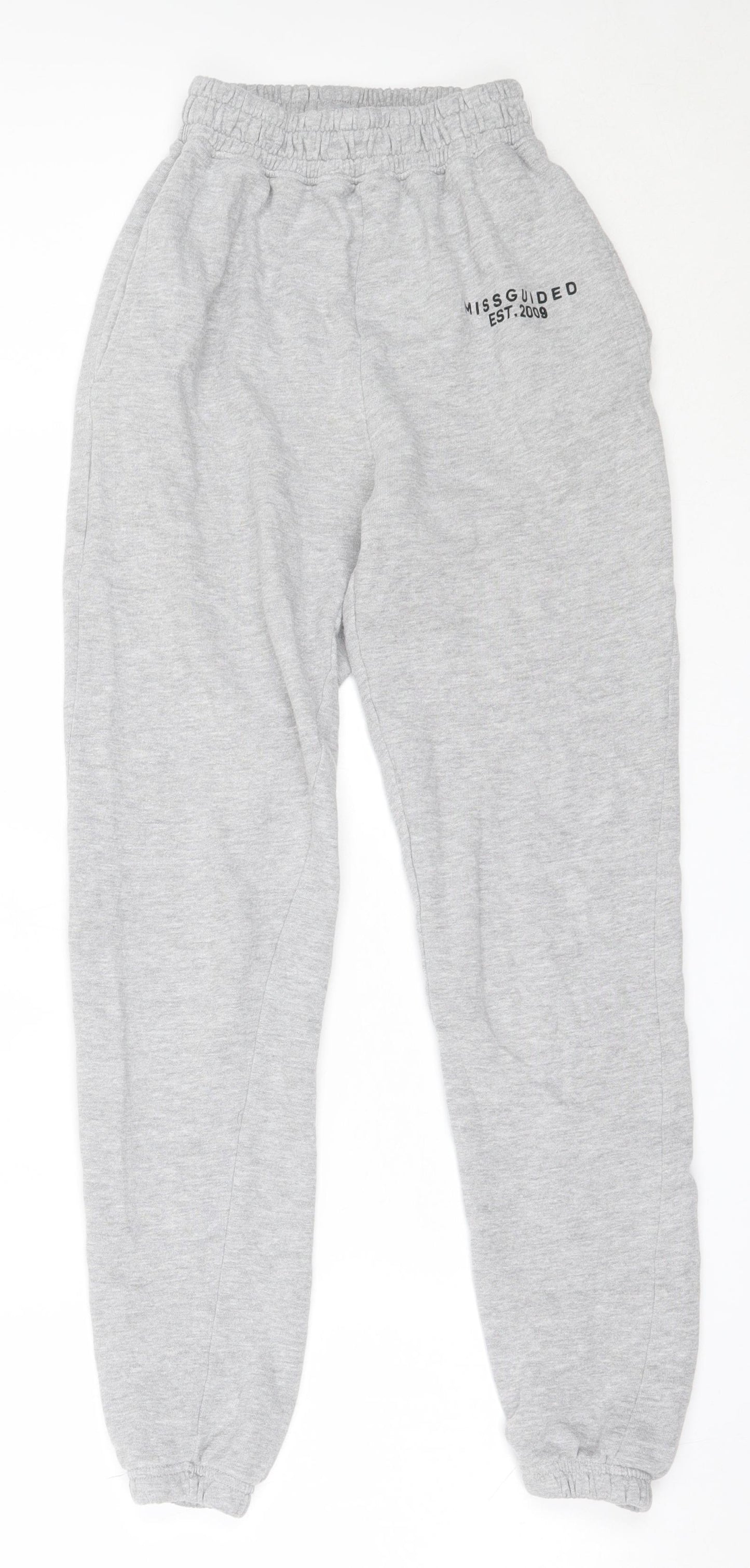 Missguided Womens Grey  Polyester Jogger Trousers Size 4 L28 in Regular