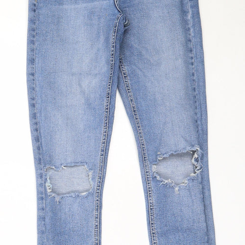 Topshop Womens Blue  Cotton Skinny Jeans Size 25 in L25 in Regular