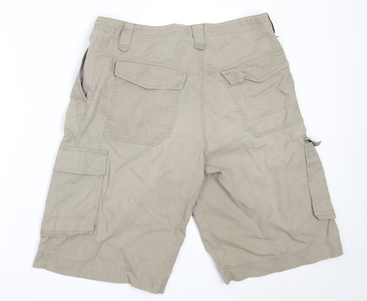 Preworn Mens Beige  Linen Cargo Shorts Size M  Regular