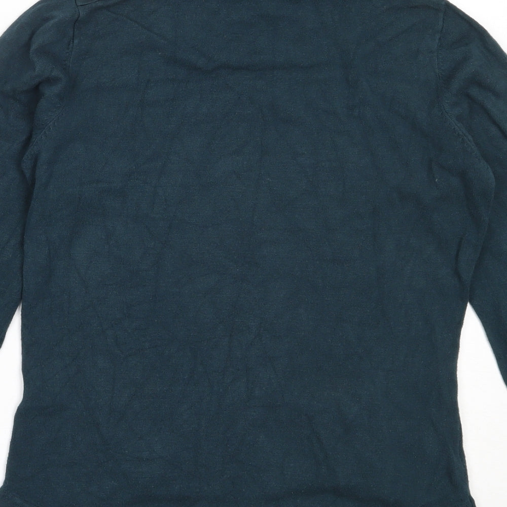 Warehouse Womens Green Roll Neck  Viscose Pullover Jumper Size 10