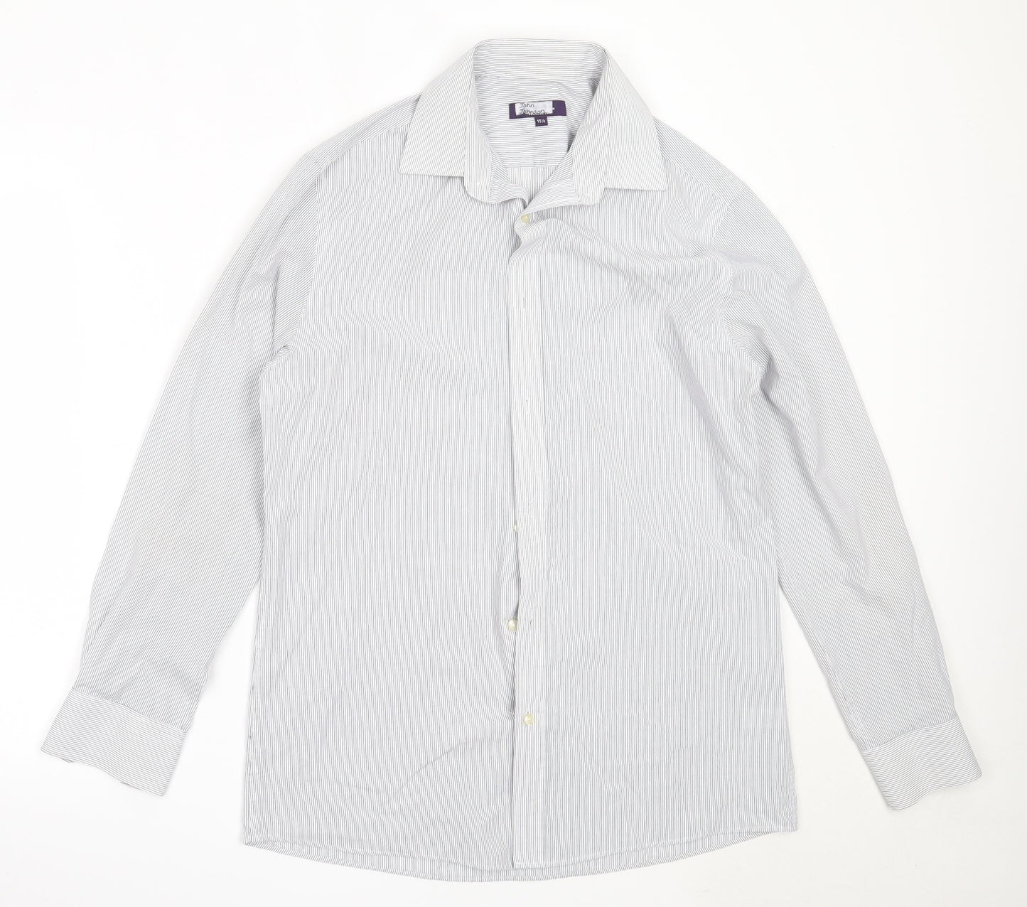 George Mens Grey  Polyester  Button-Up Size 15.5 Collared