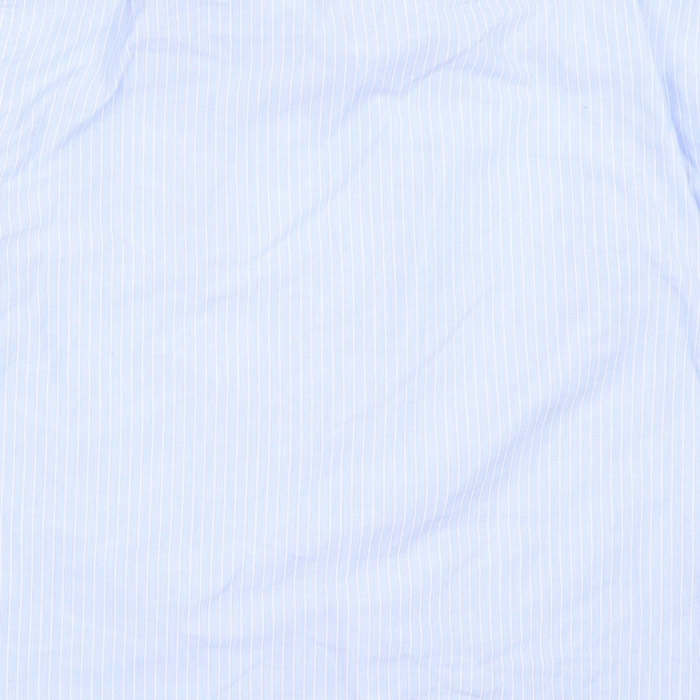 George Mens Blue  Polyester  Button-Up Size 17 Collared