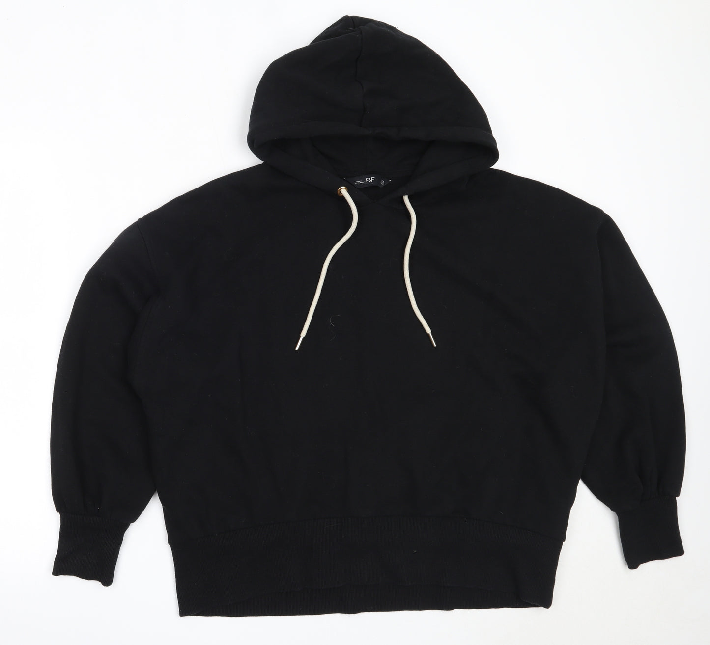 F&F Womens Black  Cotton Pullover Hoodie Size 14
