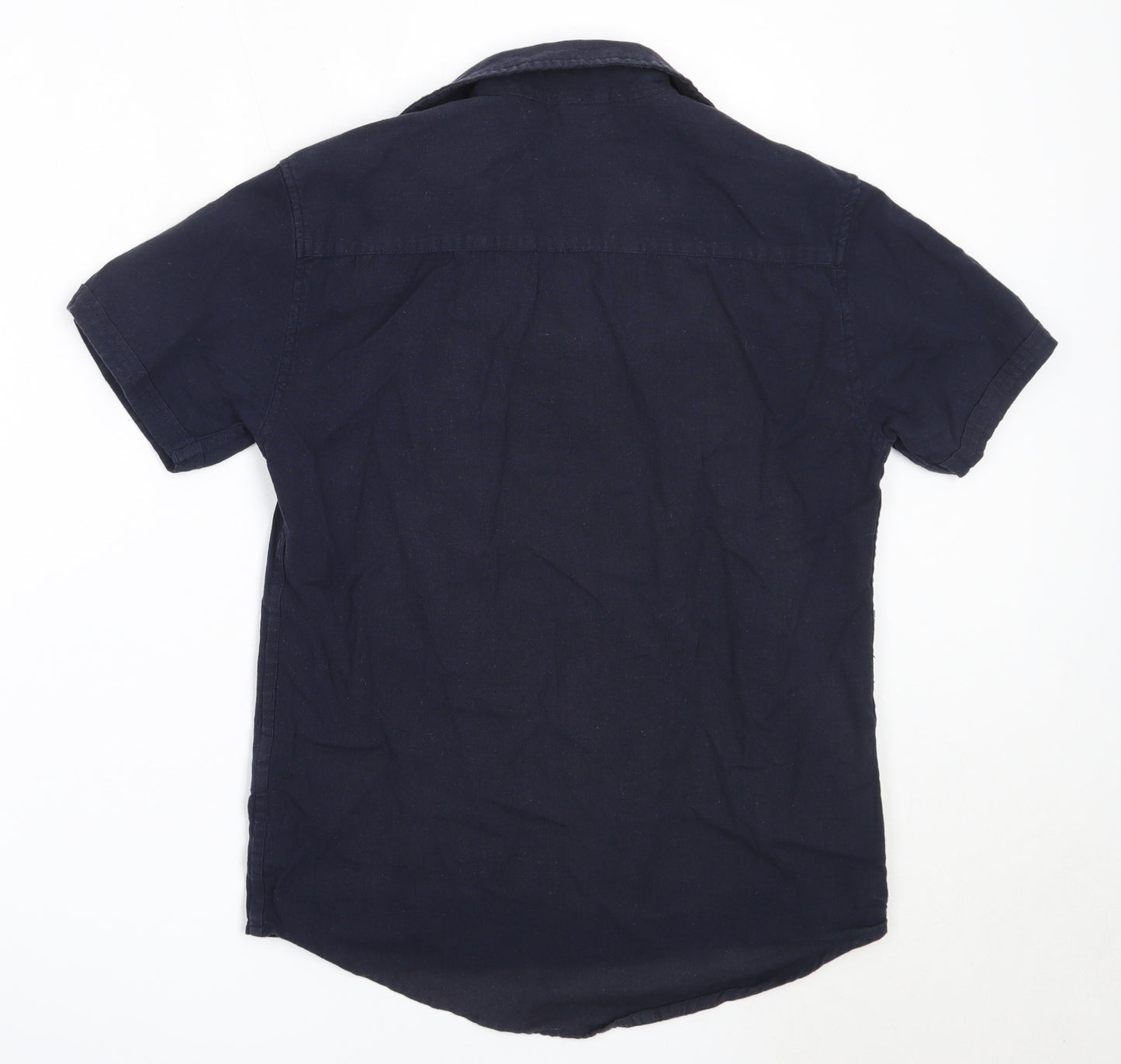 Soul Star Mens Blue  Cotton  Button-Up Size S Collared