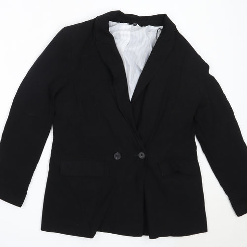 Papaya Womens Black  Viscose Jacket Blazer Size 10