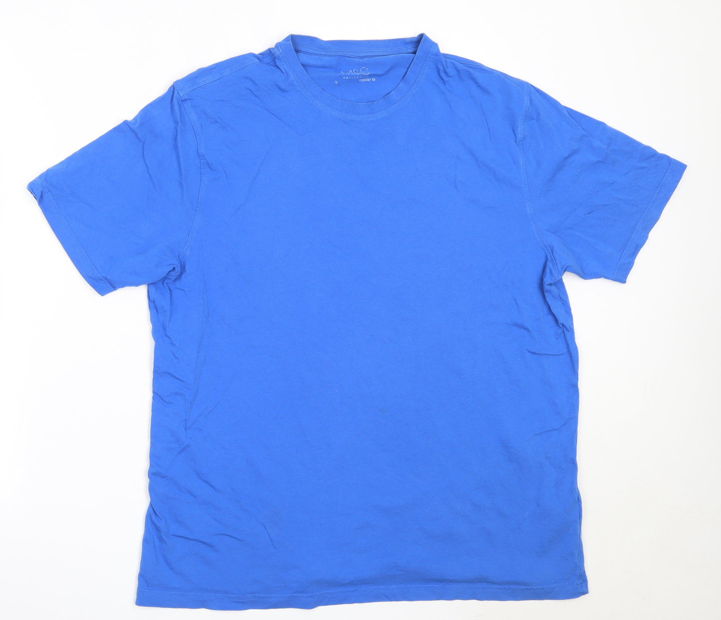 Marks and Spencer Mens Blue  Cotton  T-Shirt Size L Round Neck