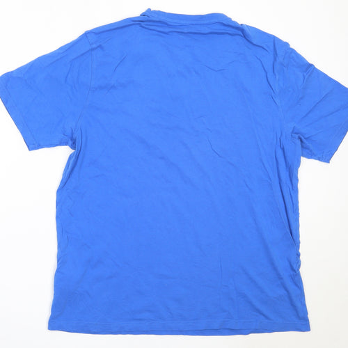 Marks and Spencer Mens Blue  Cotton  T-Shirt Size L Round Neck