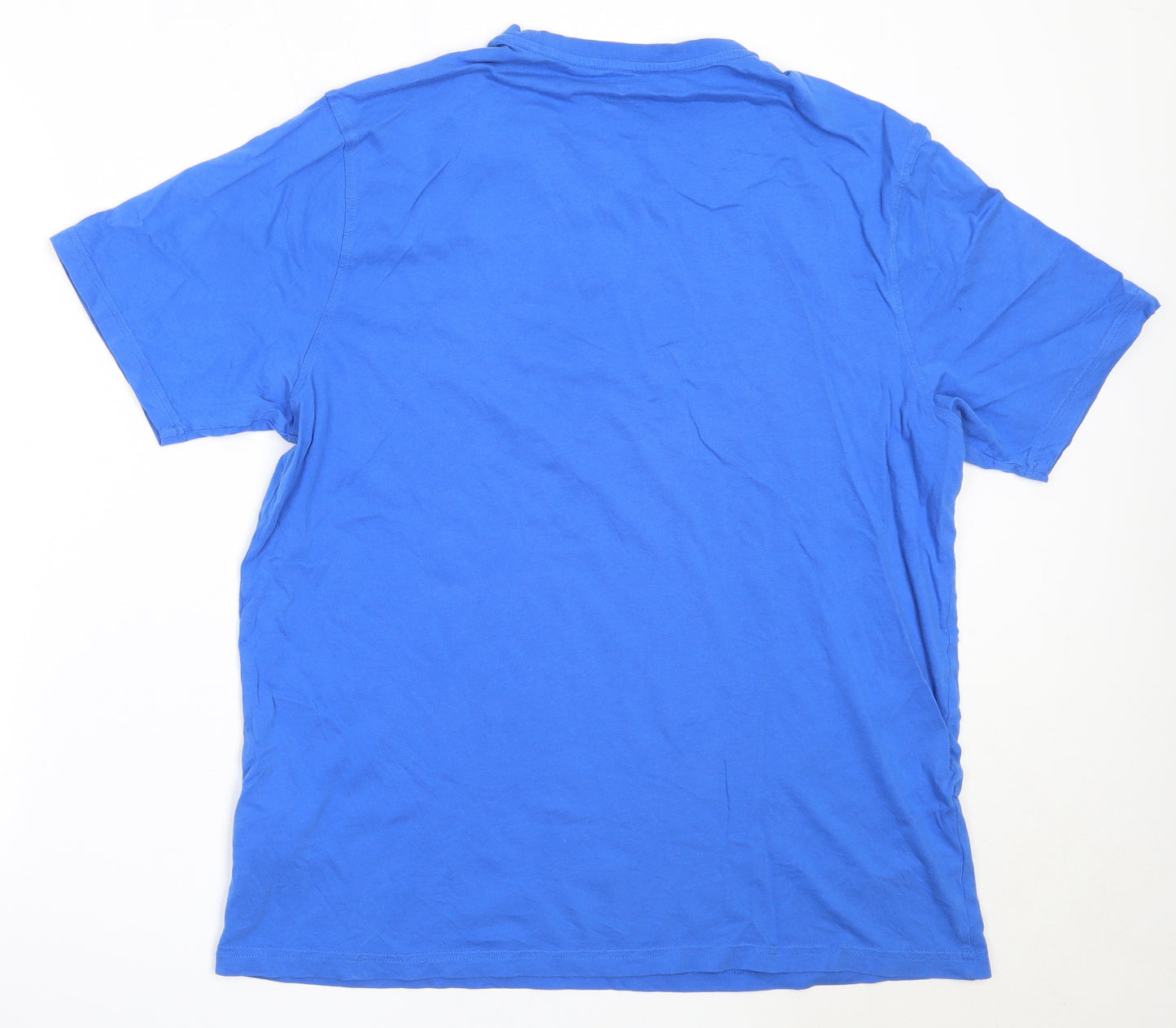 Marks and Spencer Mens Blue  Cotton  T-Shirt Size L Round Neck