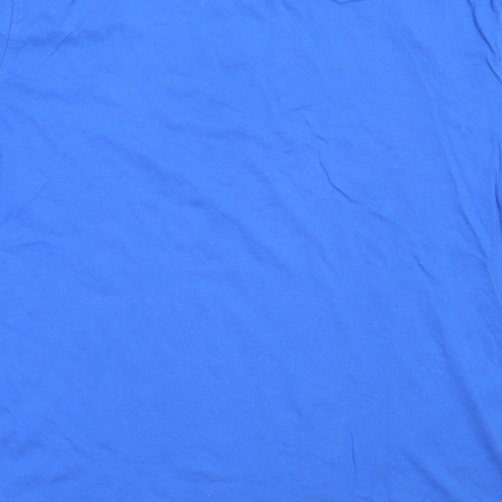 Marks and Spencer Mens Blue  Cotton  T-Shirt Size L Round Neck