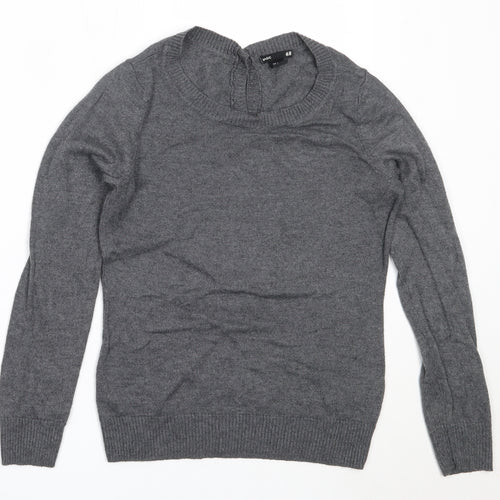 H&M Womens Grey Round Neck  Polyamide Pullover Jumper Size S
