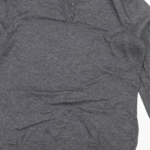 H&M Womens Grey Round Neck  Polyamide Pullover Jumper Size S