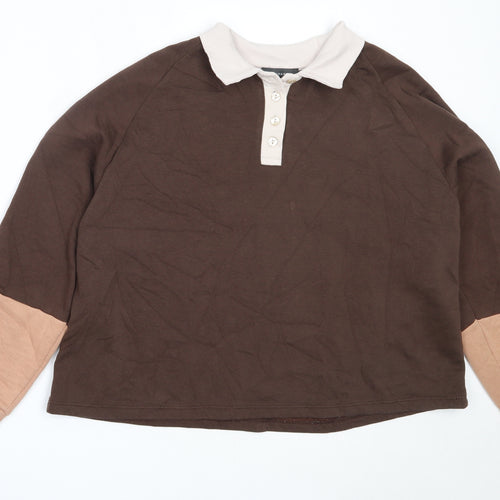 Primark Womens Brown  Cotton Pullover Sweatshirt Size S