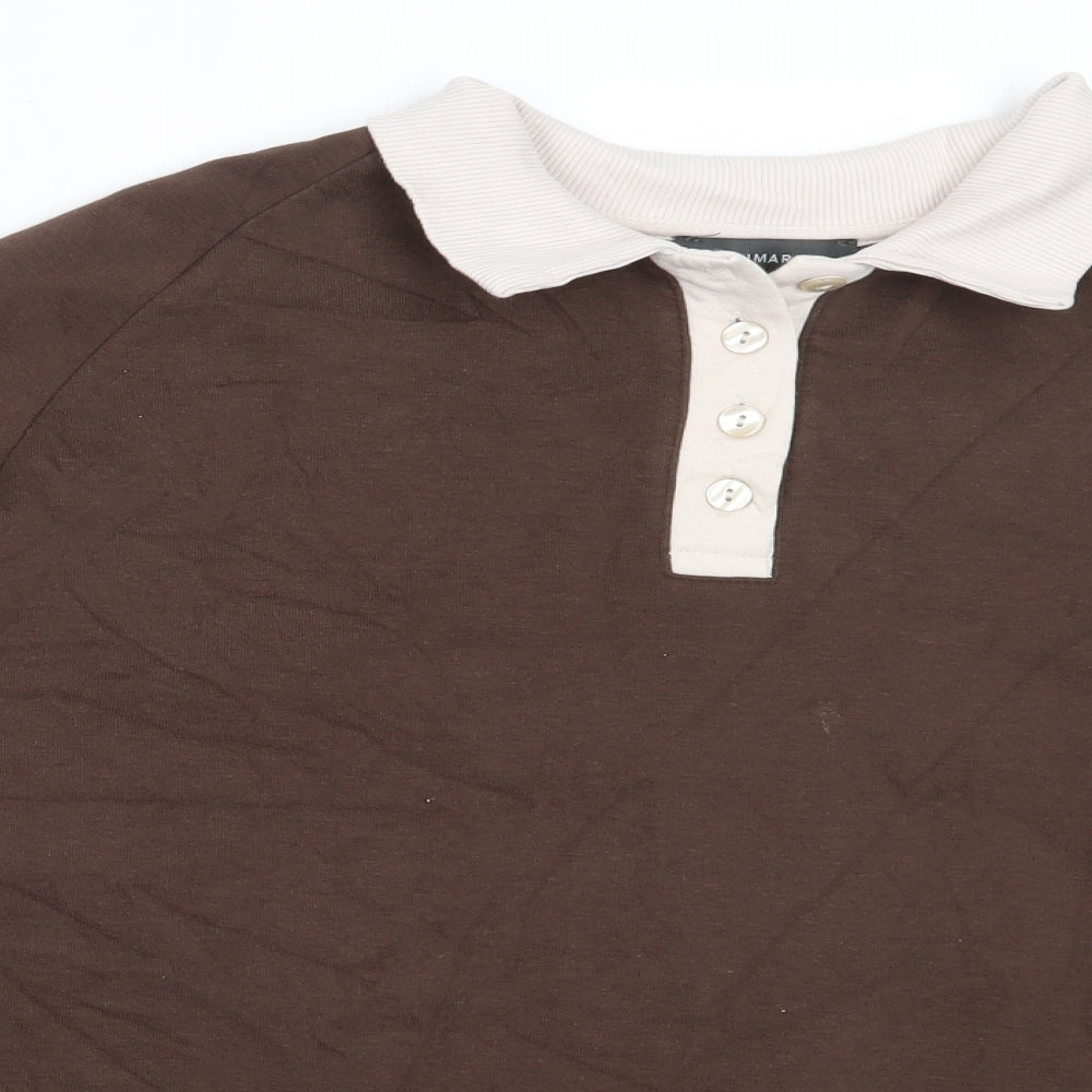 Primark Womens Brown  Cotton Pullover Sweatshirt Size S