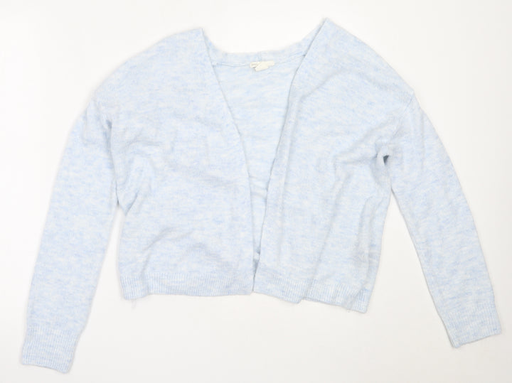 H&M Womens Blue Round Neck Acrylic Cardigan Jumper Size XS