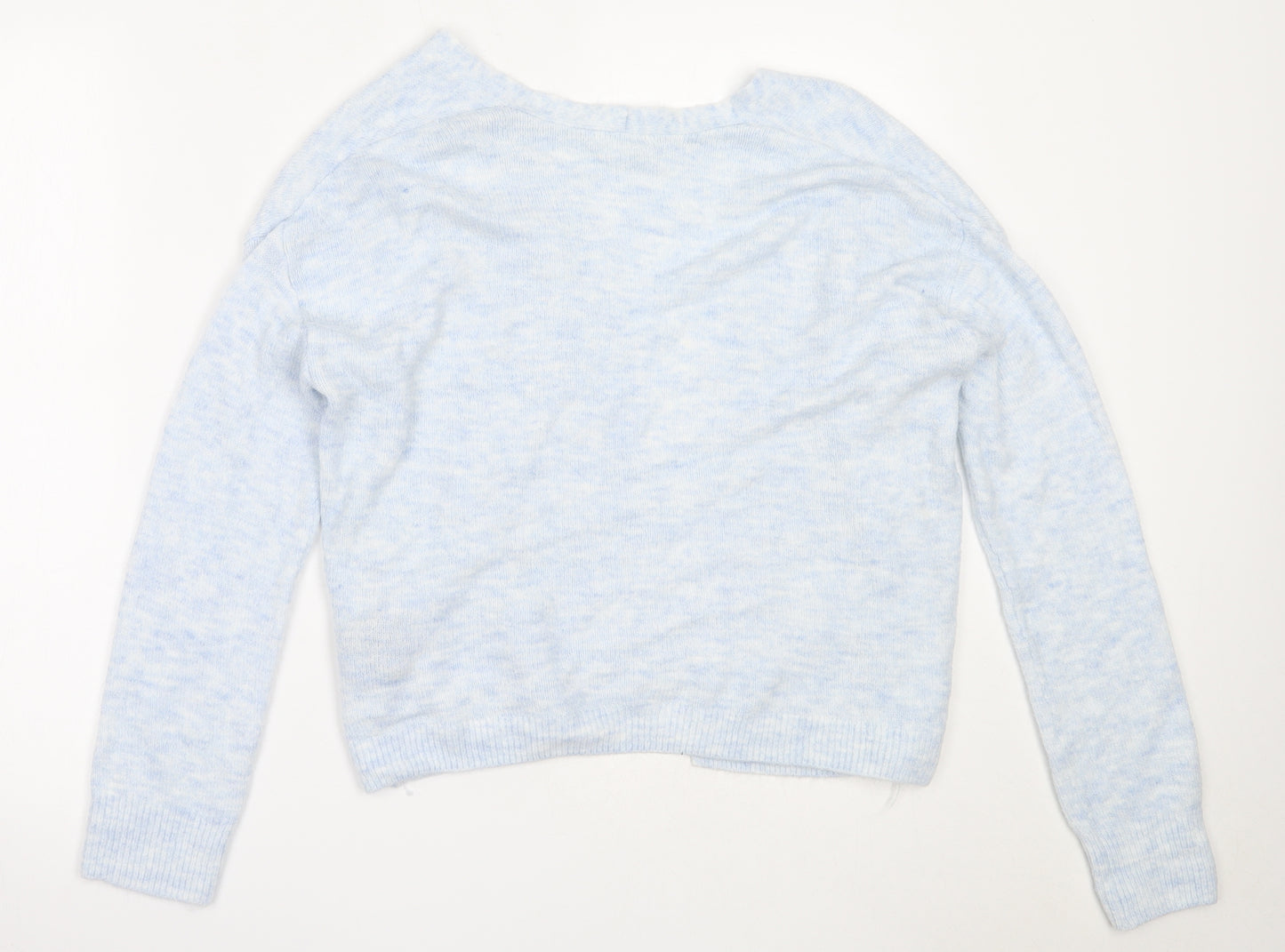 H&M Womens Blue Round Neck  Acrylic Cardigan Jumper Size XS