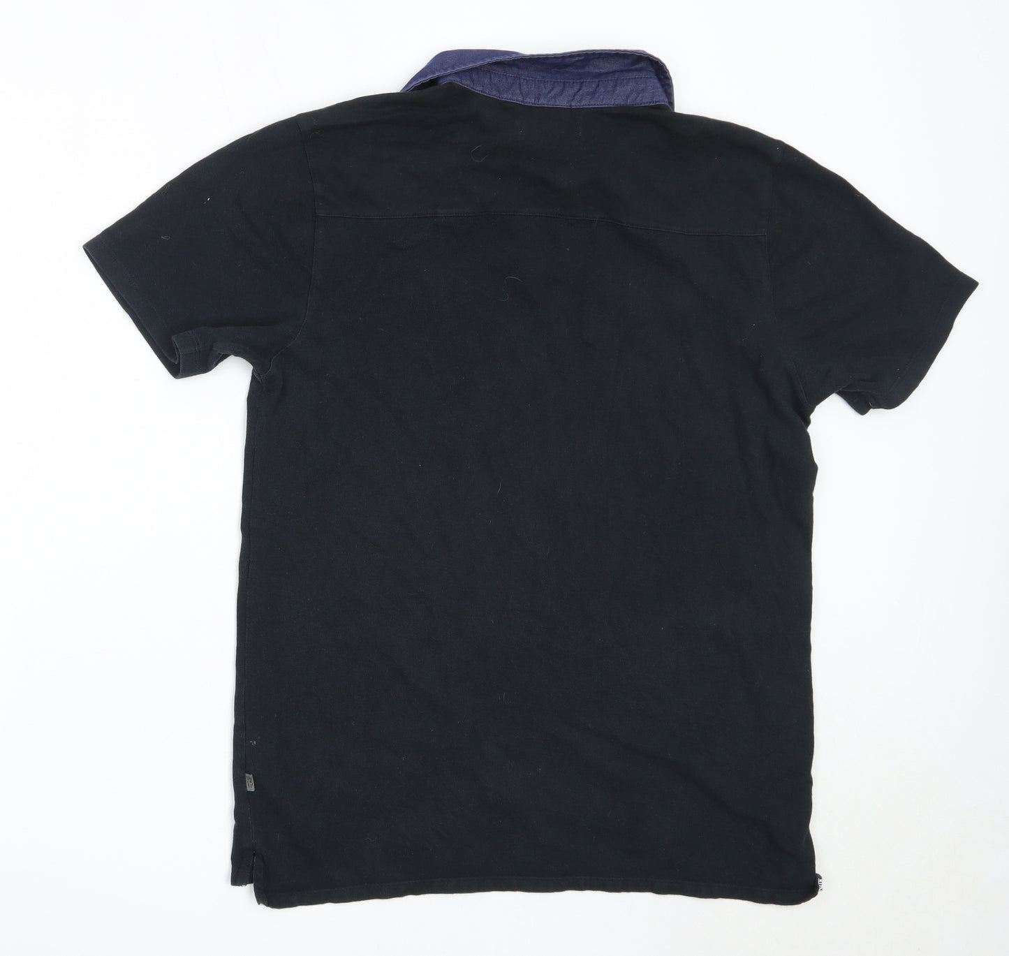 Jeff Banks Mens Black  Cotton  Polo Size M Collared