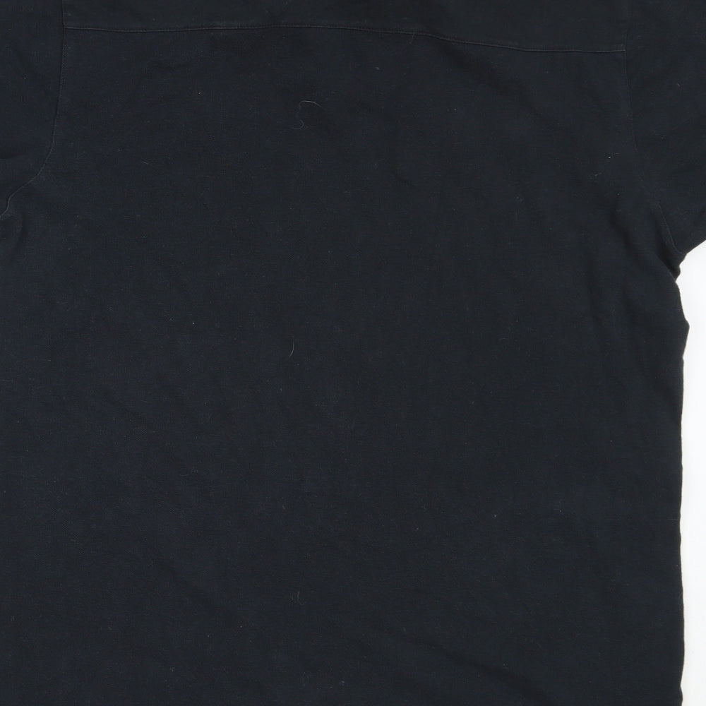 Jeff Banks Mens Black  Cotton  Polo Size M Collared