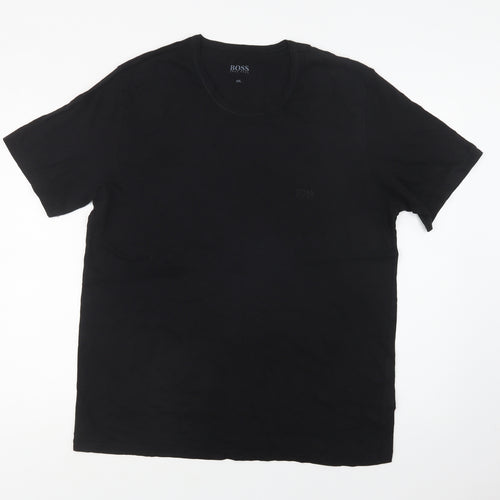 Boss Mens Black  Cotton  T-Shirt Size 2XL Crew Neck