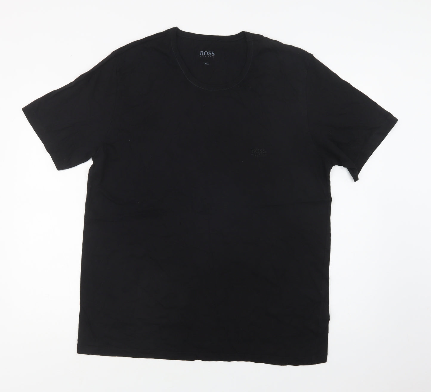 Boss Mens Black  Cotton  T-Shirt Size 2XL Crew Neck