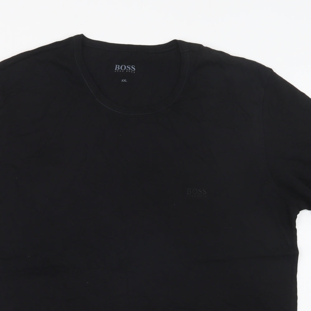 Boss Mens Black  Cotton  T-Shirt Size 2XL Crew Neck