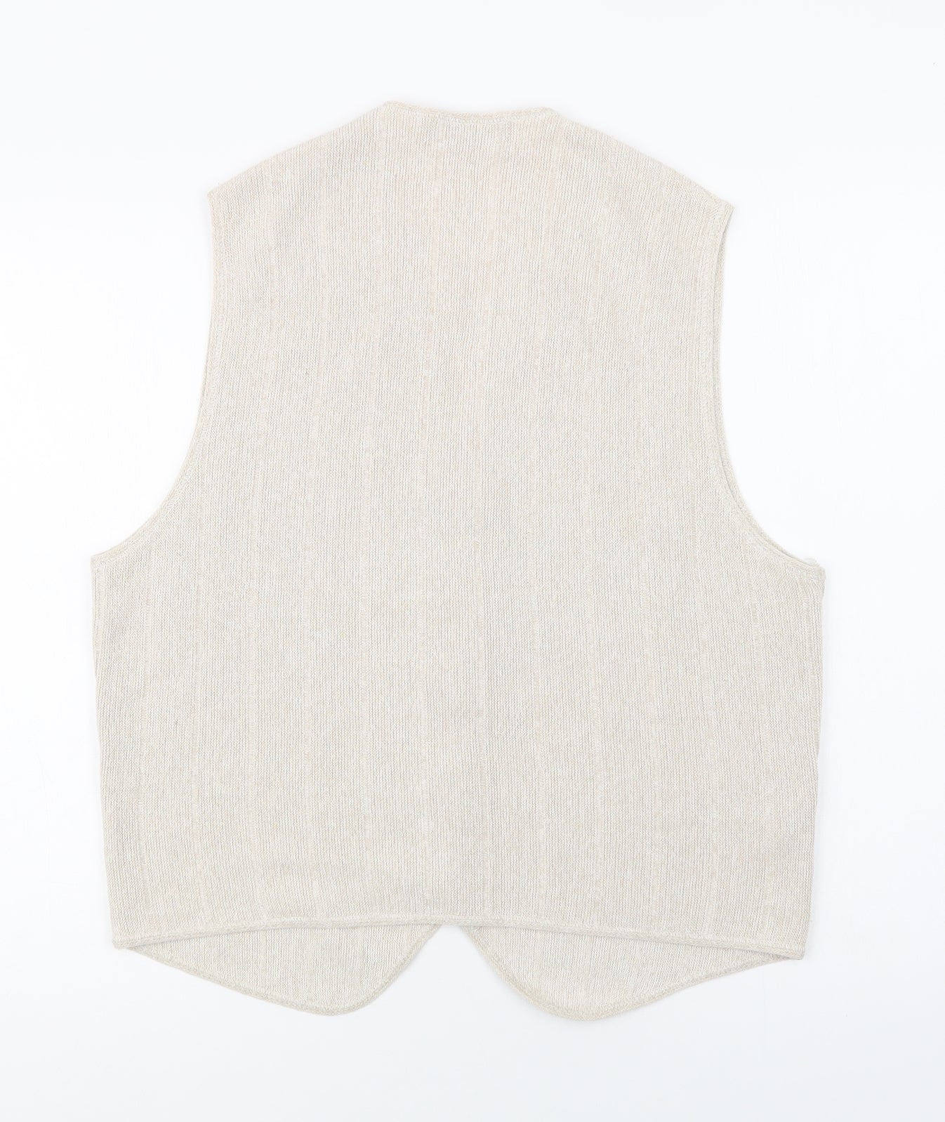 M&S Mens Beige V-Neck  Cotton Vest Jumper Size M