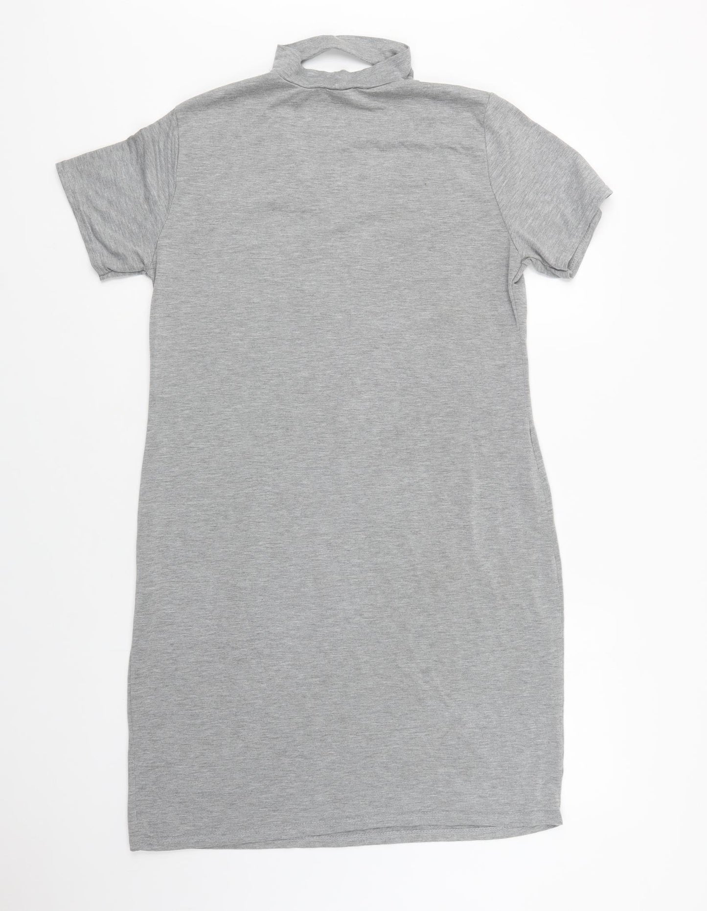 Select Womens Grey  Viscose T-Shirt Dress  Size 18  V-Neck