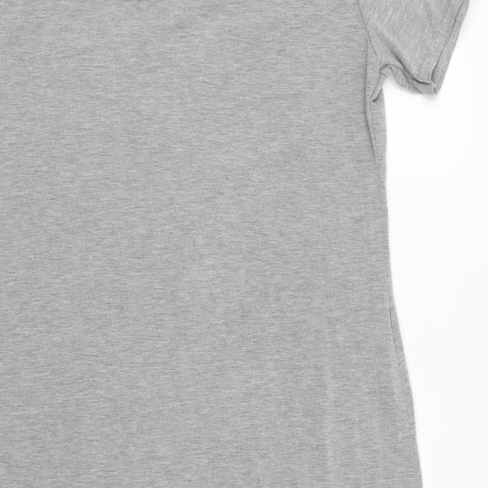 Select Womens Grey  Viscose T-Shirt Dress  Size 18  V-Neck
