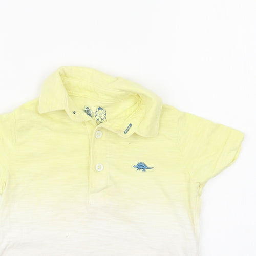 F&F Baby Multicoloured Batik Cotton Basic Polo Size 12-18 Months Collared Button - Dino