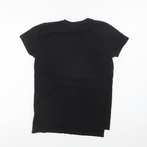 Primark Girls Black  Cotton Basic T-Shirt Size 9-10 Years Crew Neck  - PlayStation