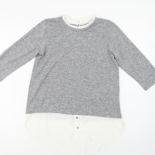 Dorothy Perkins Womens Grey Collared  Polyester Pullover Jumper Size 6
